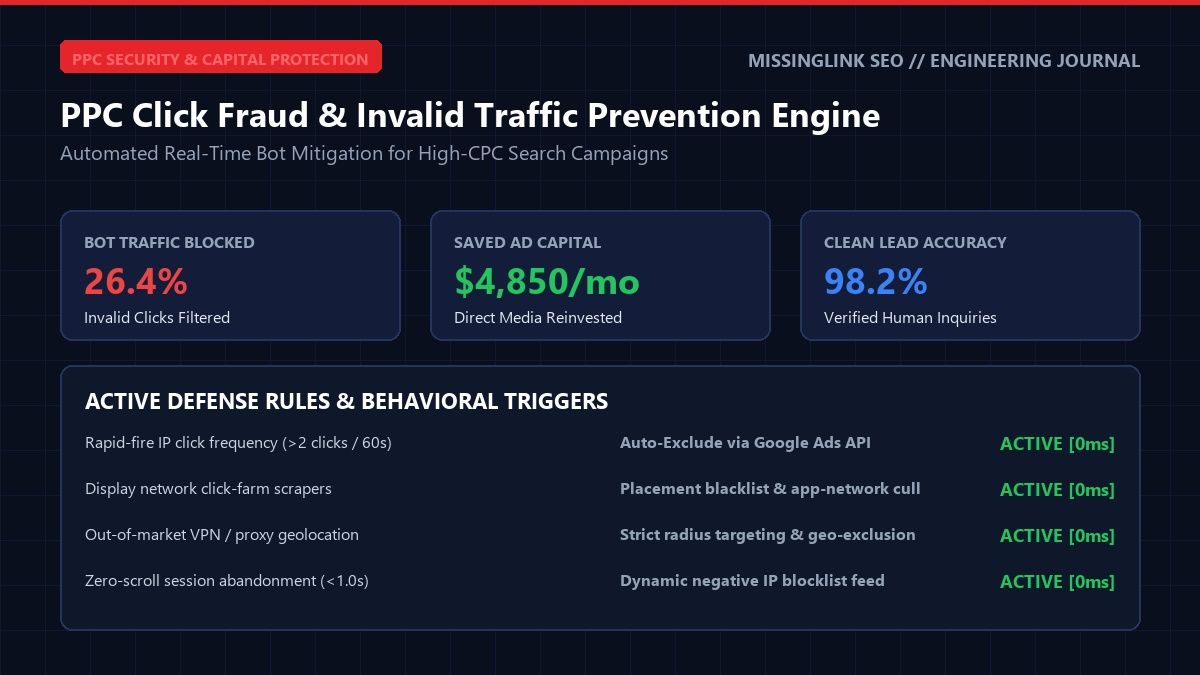 PPC Click Fraud and Invalid Traffic Mitigation Engine Architecture